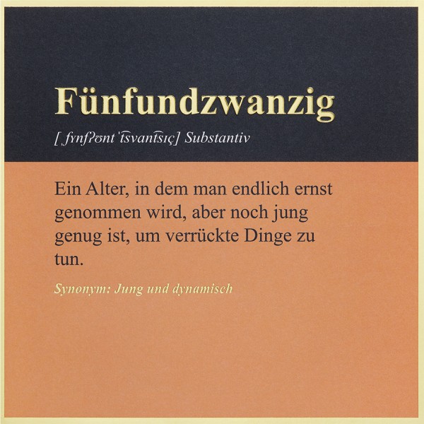 Zahlengeburtstag 25er - SimplyGold - Plastikfrei (Quadratisch)