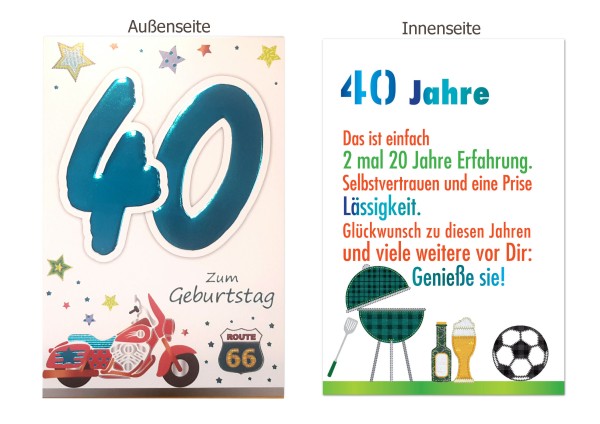 Zahlengeburtstag 40er