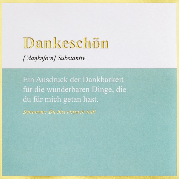 Dankeschön - SimplyGold - Plastikfrei (Quadratisch)