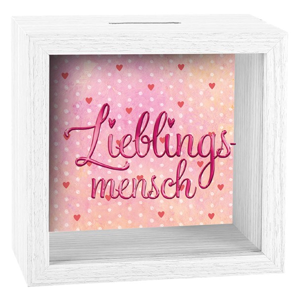 Spardose Holz Rahmen - Lieblingsmensch