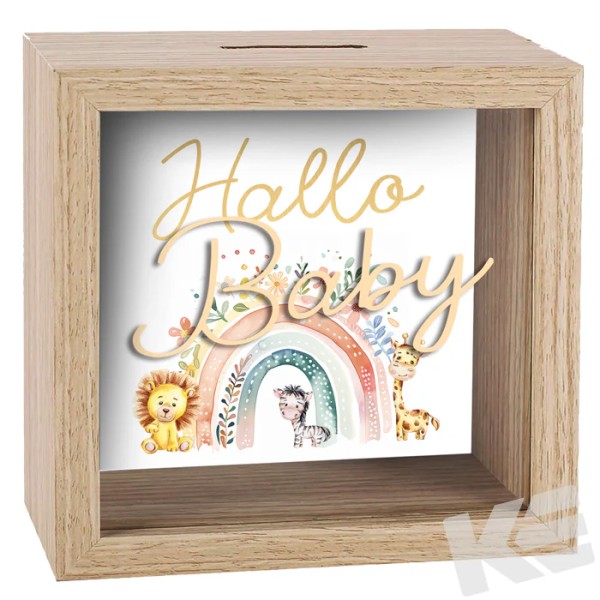 Spardose Holz Rahmen - Baby