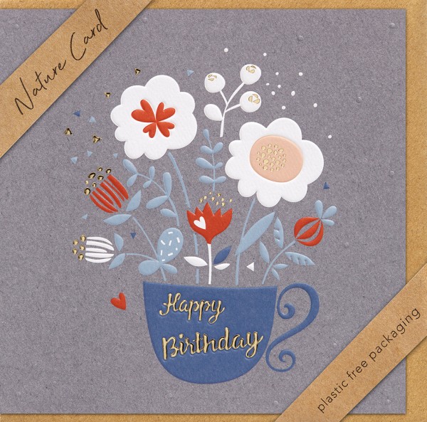 Geburtstag - Nature Card - Plastikfrei (Quadratisch)