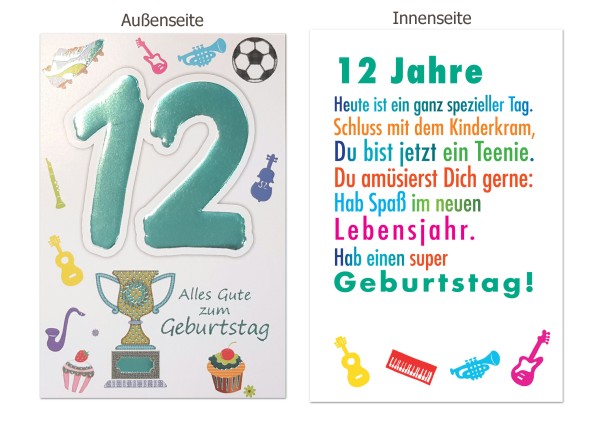 Zahlengeburtstag Kinder - 12er