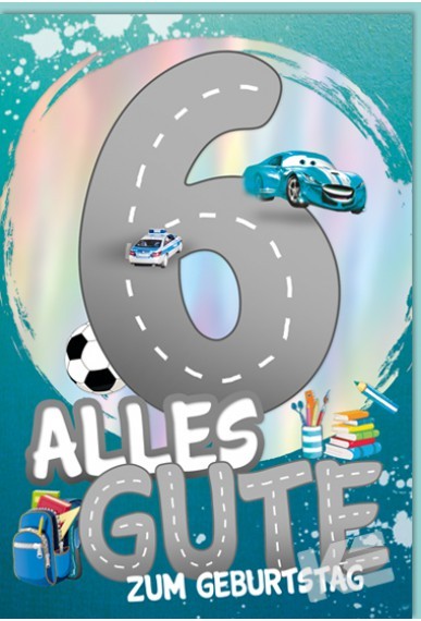 Zahlengeburtstag Kinder - 6er Blau