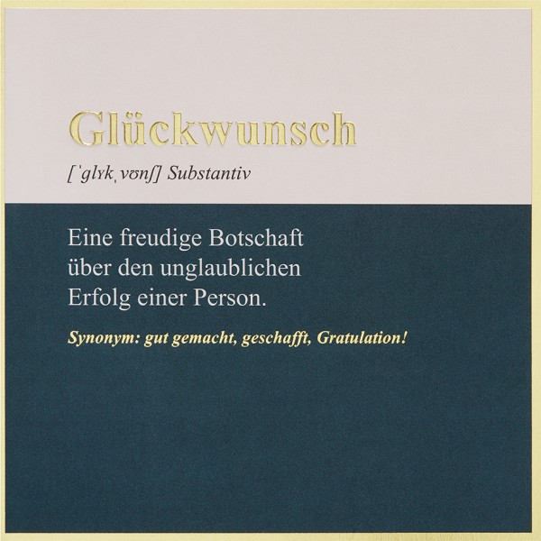 Glückwunsch - SimplyGold - Plastikfrei (Quadratisch)