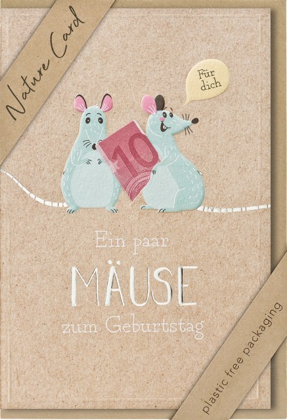 Geburtstag Geldgeschenk - Nature Card - Plastikfrei
