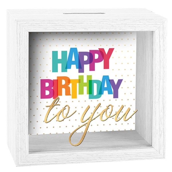 Spardose Holz Rahmen - Geburtstag