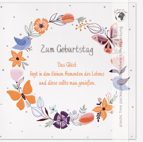 Geburtstag - Good Vibes Nature - Plastikfrei (Quadratisch)