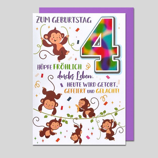 Zahlengeburtstag Kinder - 4er