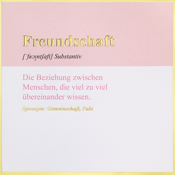 Freundschaft- SimplyGold - Plastikfrei (Quadratisch)