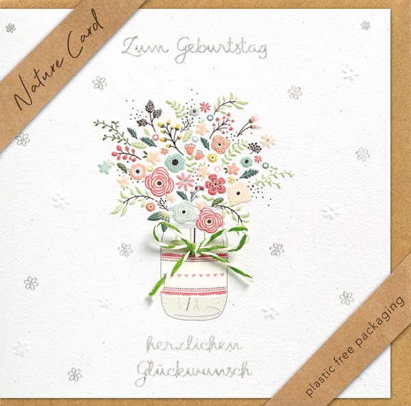 Geburtstag - Nature Card - Plastikfrei (Quadratisch)