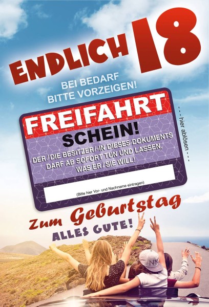 Zahlengeburtstag 18er