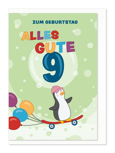 Zahlengeburtstag Kinder - 9er