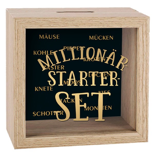 Spardose Holz Rahmen - Millionär