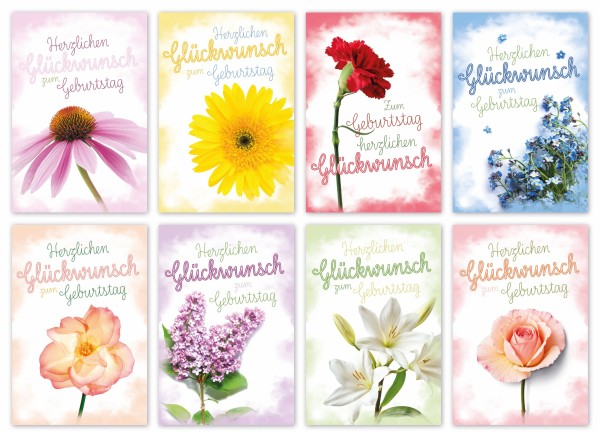 Kassette 10er - Geburtstag Blumen