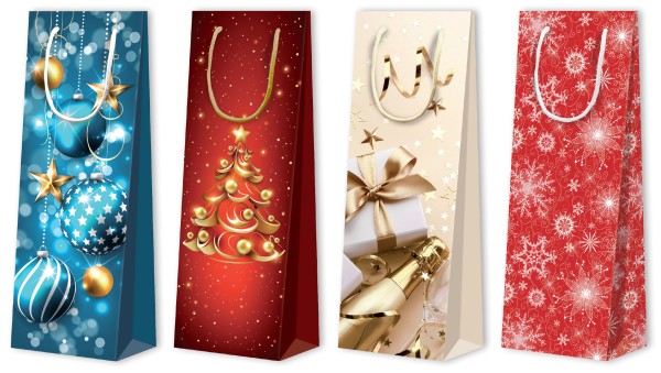 Weihnachten Tragtaschen sortiert Flasche