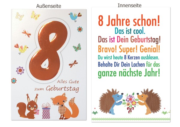 Zahlengeburtstag Kinder - 8er
