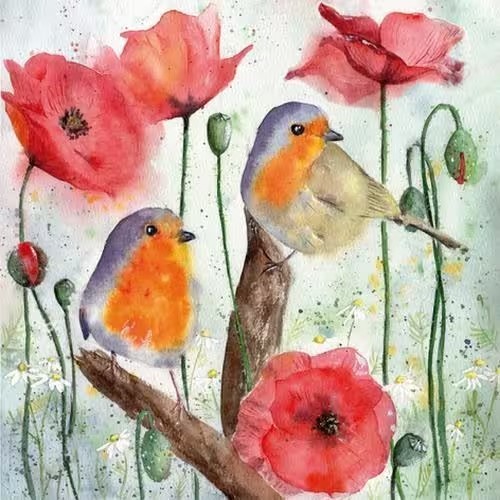 Serviette - Tier Vogel