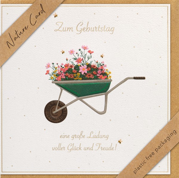 Geburtstag - Nature Card - Plastikfrei (Quadratisch)
