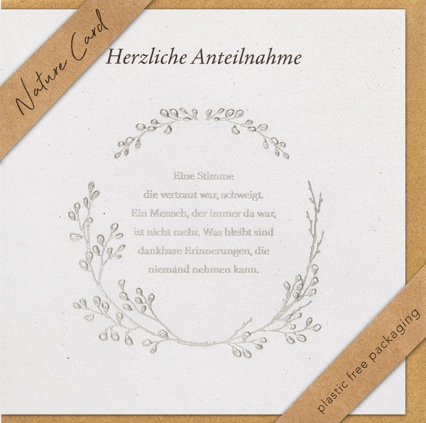 Trauer - Nature Card - Plastikfrei (Quadratisch)