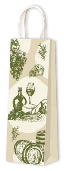 Tragtasche Flasche - Papier
