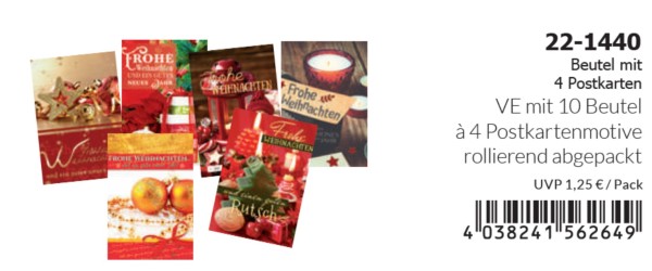 Postkarten Weihnachten 4er