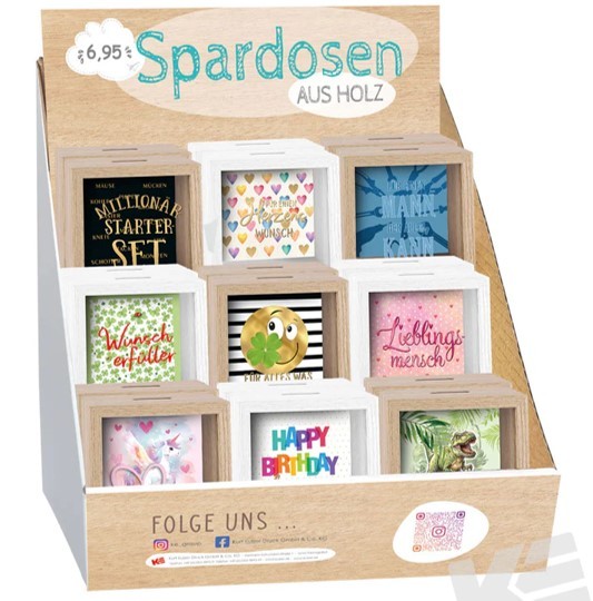 Zusatz - Spardosen aus Holz