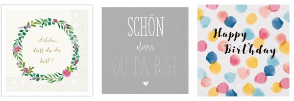 Servietten - Schrift/Spruch (Beispielfoto)