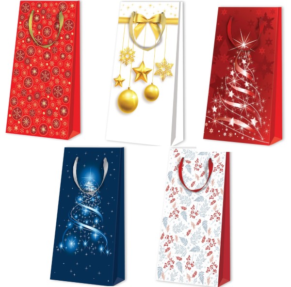 Weihnachten Tragtaschen sortiert Doppelflasche