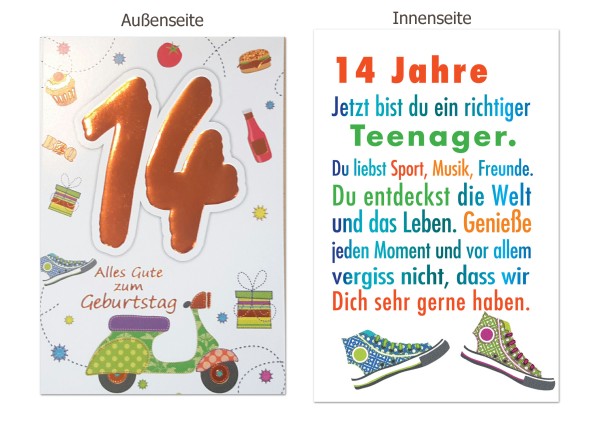 Zahlengeburtstag Kinder - 14er