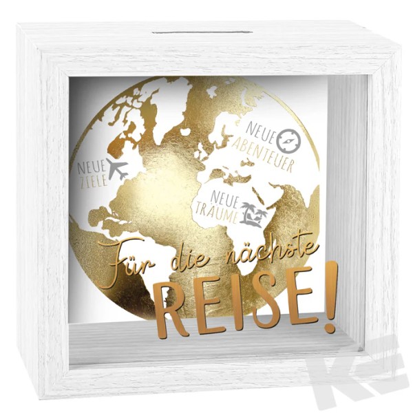 Spardose Holz Rahmen - Reisekasse