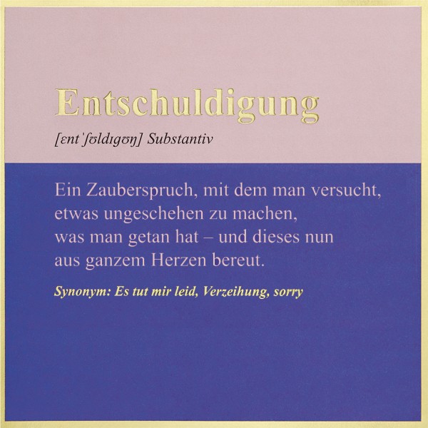 Entschuldigung - SimplyGold - Plastikfrei (Quadratisch)