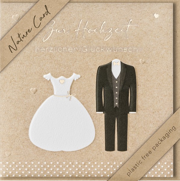 Hochzeit - Nature Card - Plastikfrei (Quadratisch)