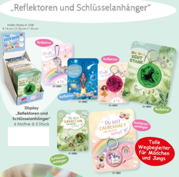 Karten mit Reflektoren/Anhängern - Kinder