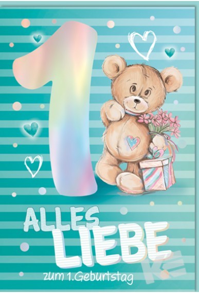 Zahlengeburtstag Kinder - 1er Blau