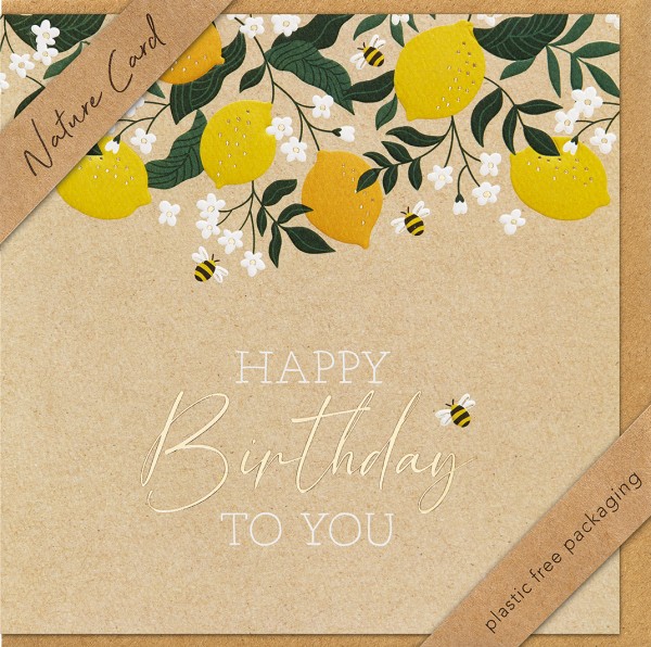 Geburtstag - Nature Card - Plastikfrei (Quadratisch)