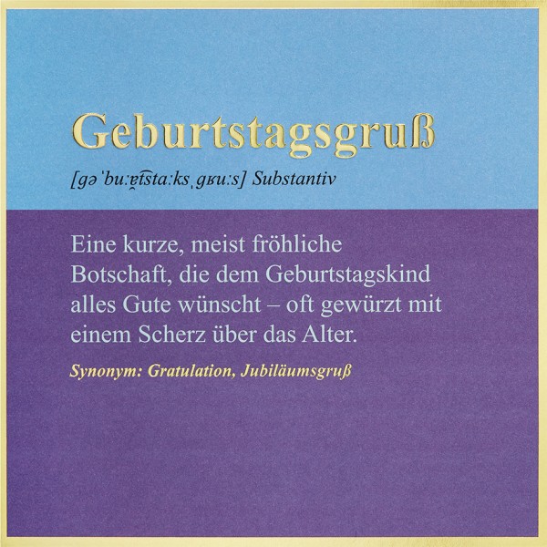 Geburtstagsgruß - SimplyGold - Plastikfrei (Quadratisch)