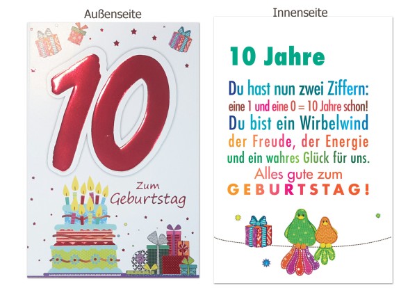 Zahlengeburtstag Kinder - 10er