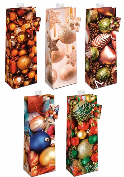 Weihnachten Tragtaschen sortiert Flasche