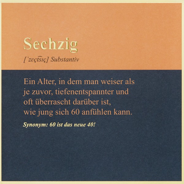 Zahlengeburtstag 60er - SimplyGold - Plastikfrei (Quadratisch)