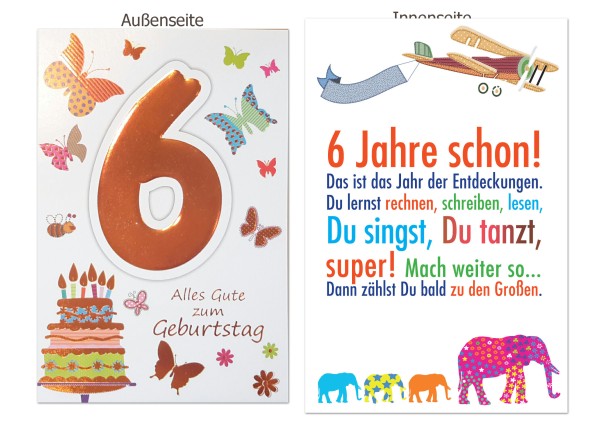 Zahlengeburtstag Kinder - 6er