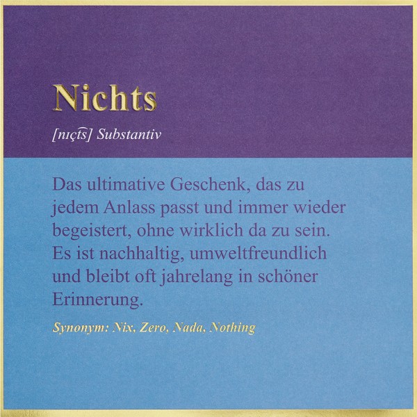 Nichts - SimplyGold - Plastikfrei (Quadratisch)