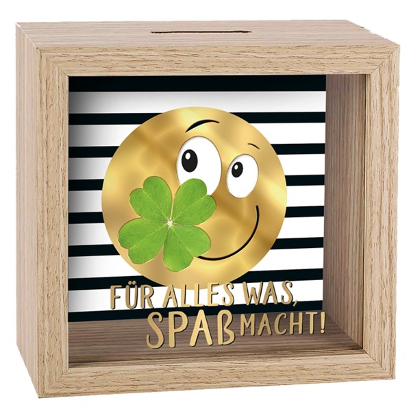 Spardose Holz Rahmen - Spaß