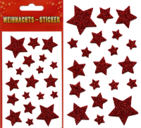 Sticker Weihnachten Sterne-Rot Sticker Weihnachten Sterne-Rot