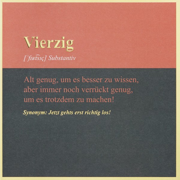 Zahlengeburtstag 40er - SimplyGold - Plastikfrei (Quadratisch)