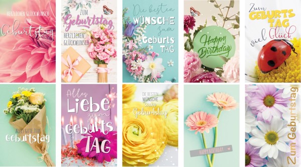 Sortiment Geburtstag
