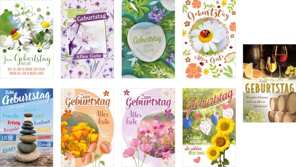 Sortiment Geburtstag