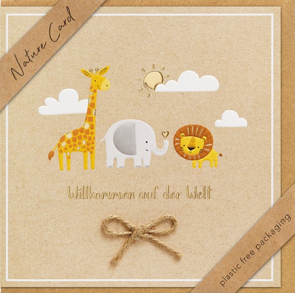 Baby - Nature Card - Plastikfrei (Quadratisch)